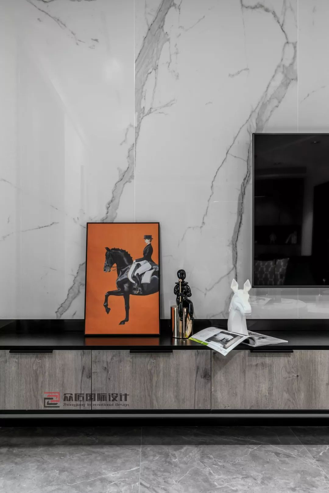 现代黑白灰格调的格林花园 120㎡设计-24