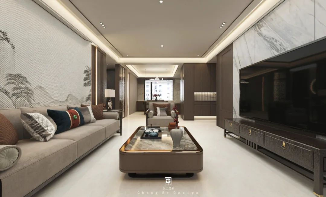 绿谷·云山墅 · 新中式风格的诗意家居设计丨中国泰安丨虫二设计-15