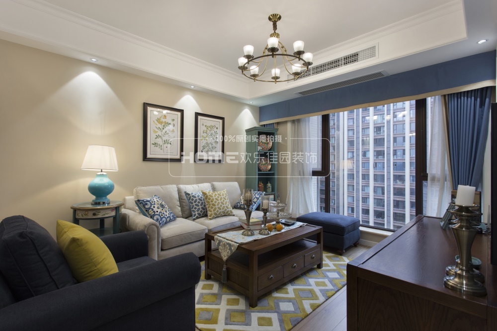 蓝色浪漫主义 | 80 平米美式家居的精致生活-19