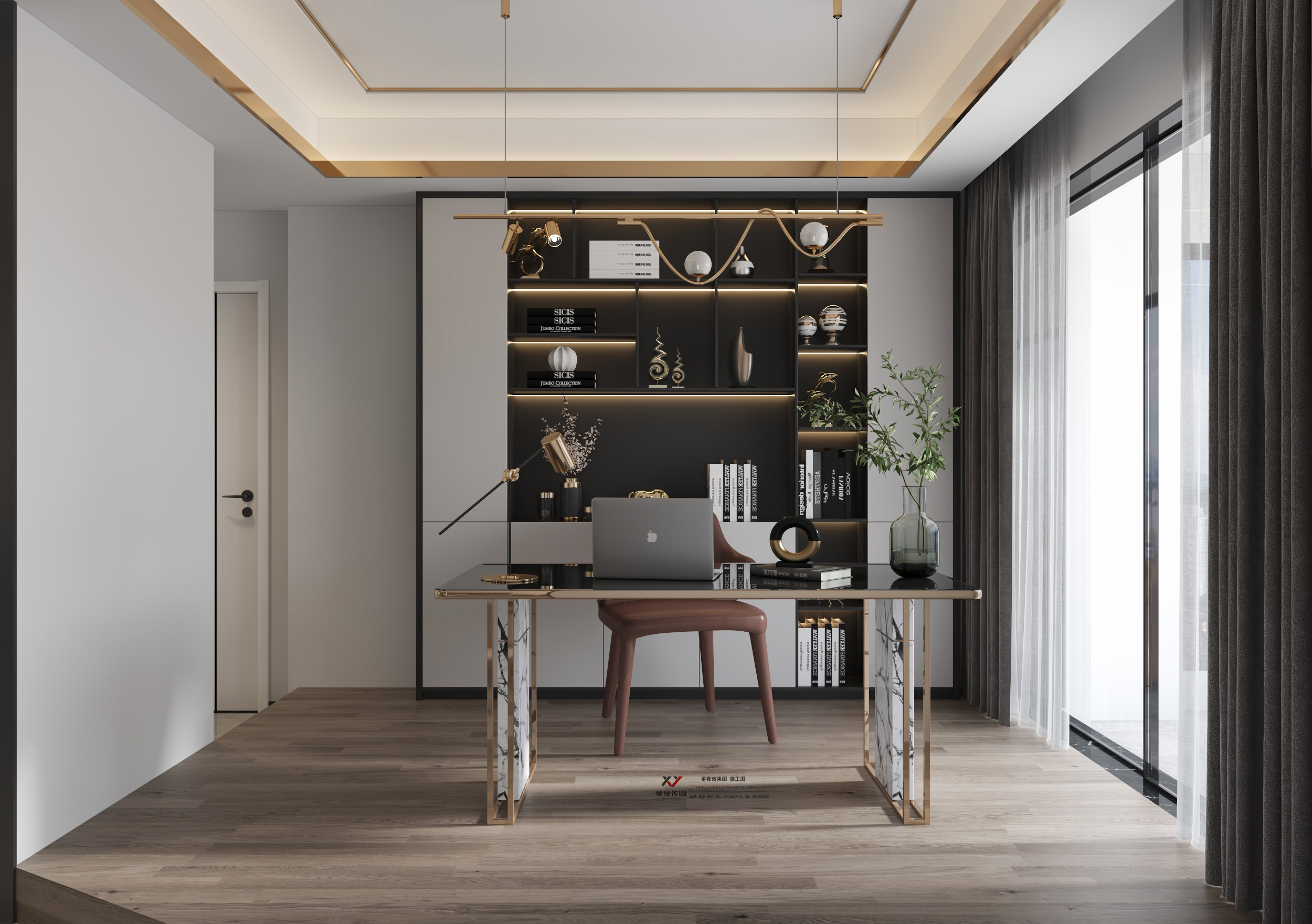 现代黑白灰简约家居空间设计-9