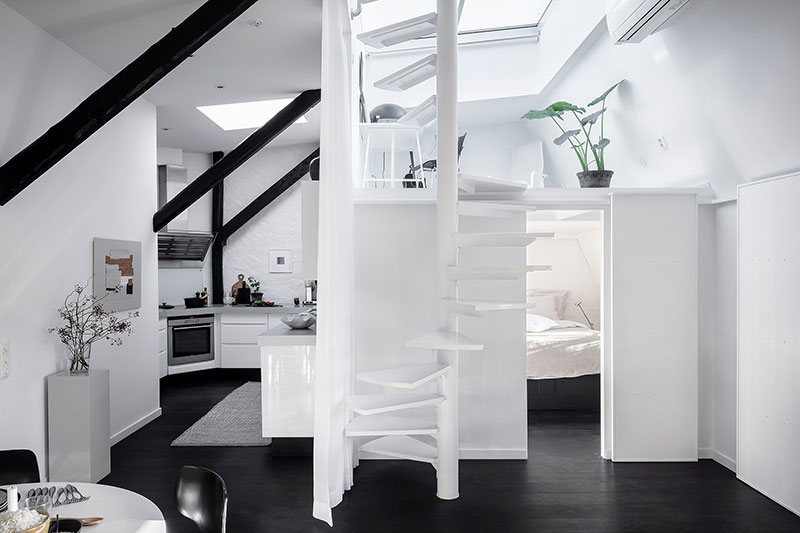 斯德哥尔摩屋顶公寓——黑白浪漫空间-13