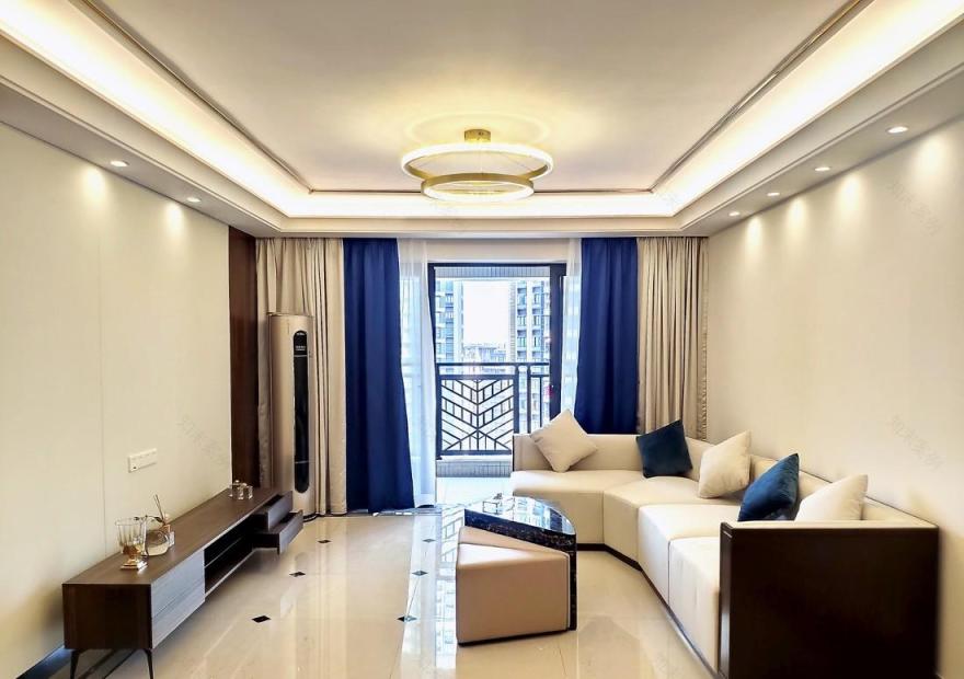 轻奢现代家居,金属橙蓝的艺术空间-2