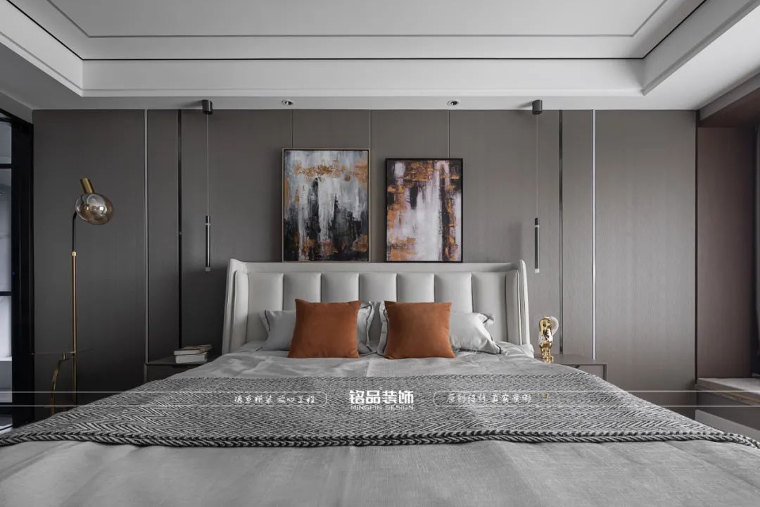 橙灰空间 · 160 方现代平层设计丨铭品装饰-33