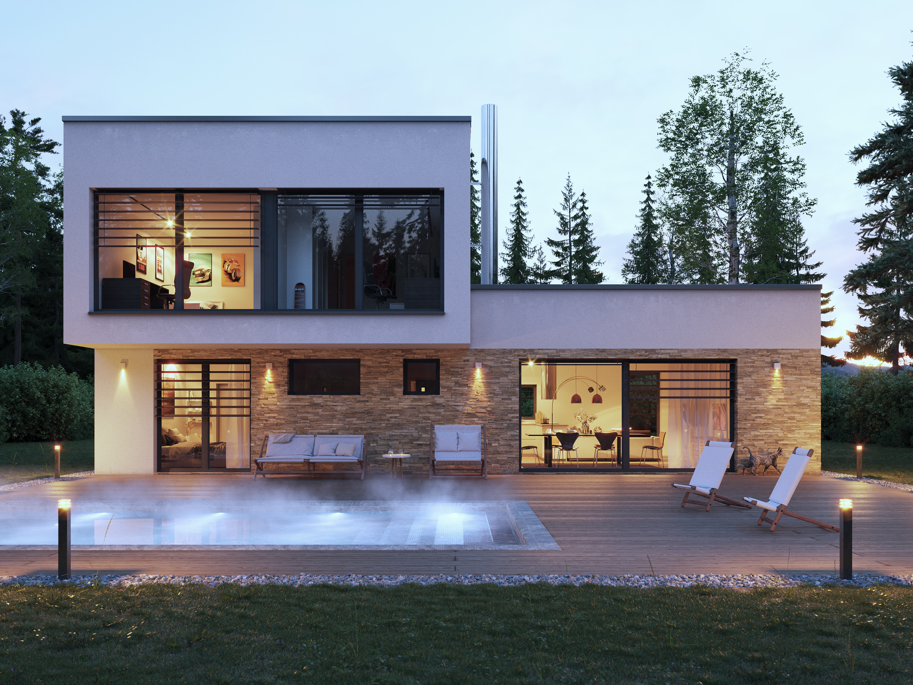 Modern house  3D 可视化和动画-2