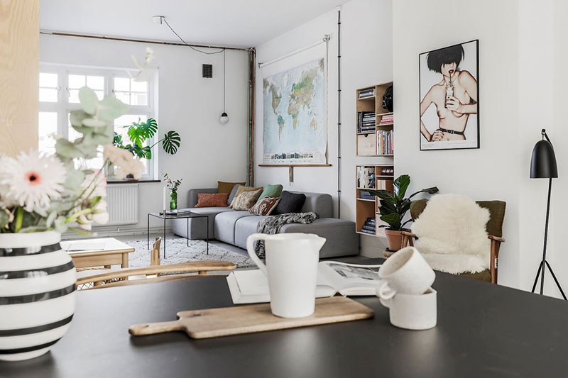 工业风与斯堪的纳维亚风格完美结合的瑞典公寓-6