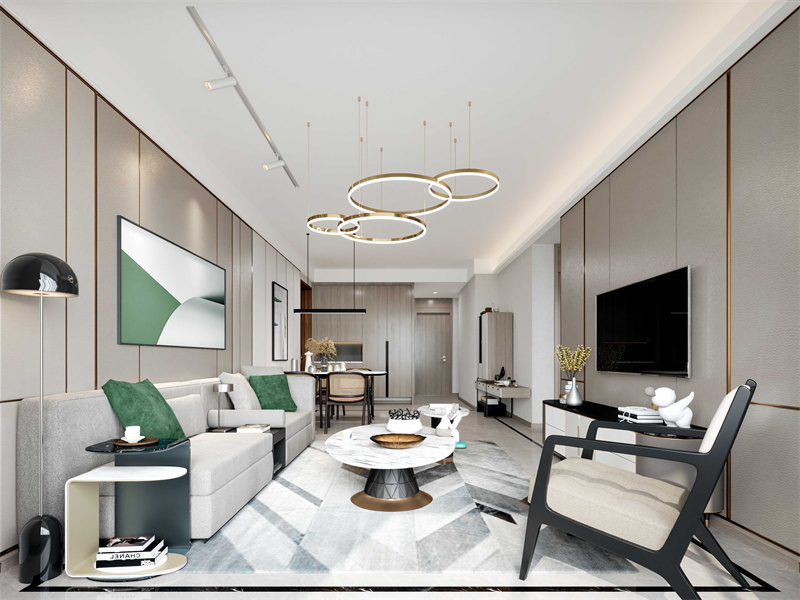 现代简约客餐厅设计，玻璃墙隔断打造通透空间-5