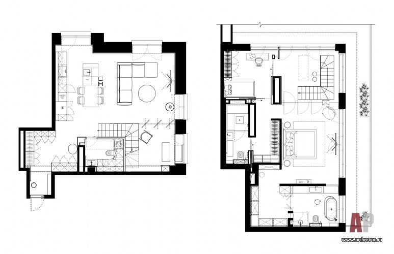 ЖК «Большевик» 两居室公寓室内设计-69