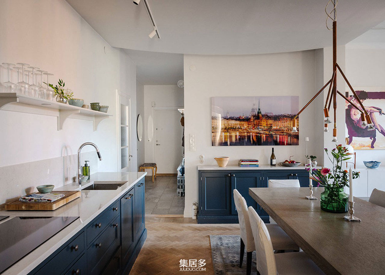 创意四溢的白色斯堪的纳维亚公寓丨瑞典斯德哥尔摩-15