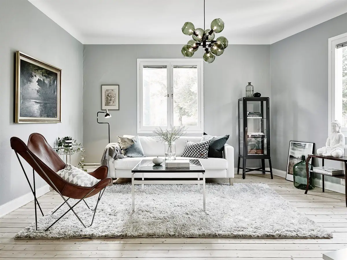 瑞典 88m²公寓 | 灰蓝交融的温馨 Scandinavian 风-1