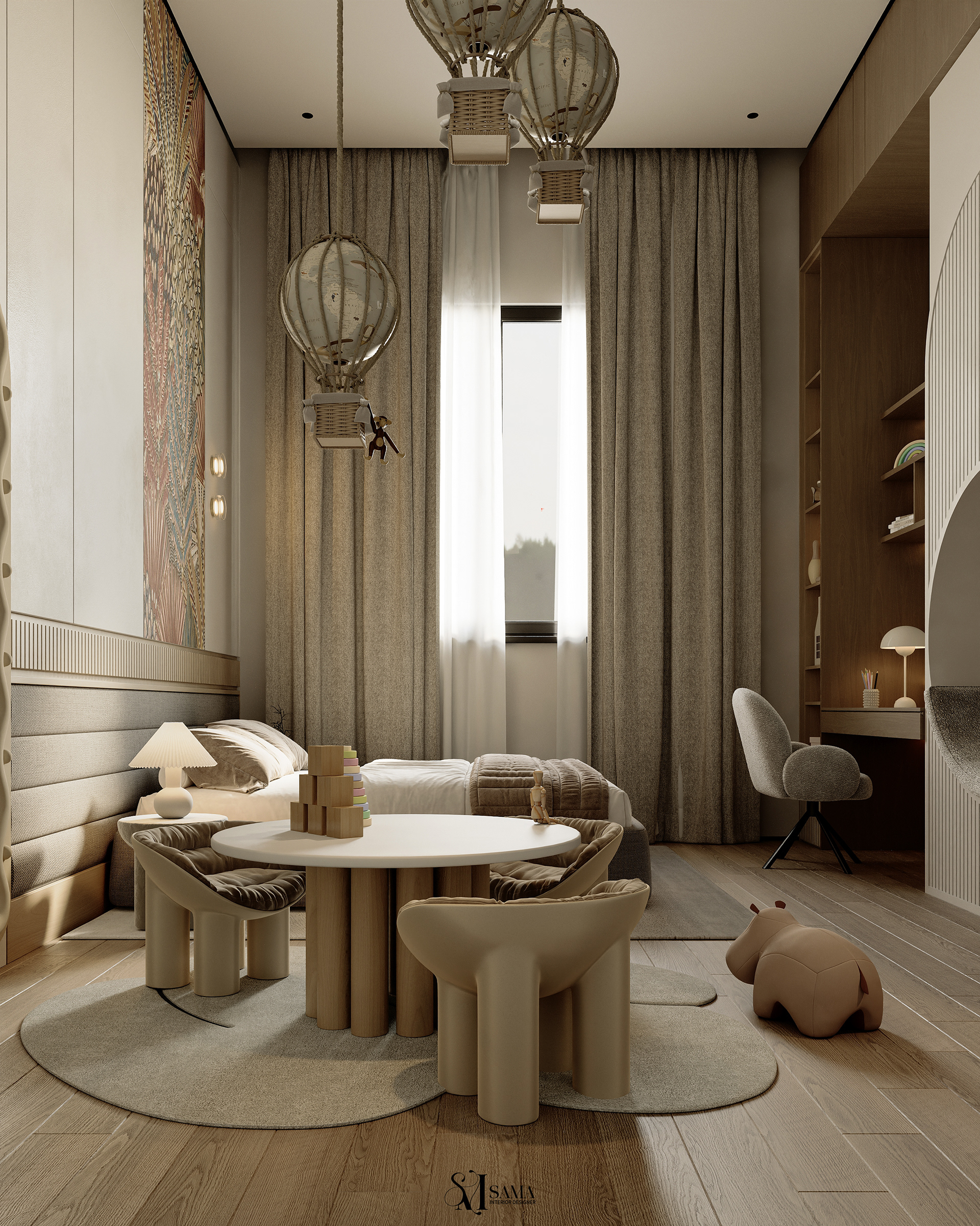 儿童卧室设计丨sama mohamed designs-15