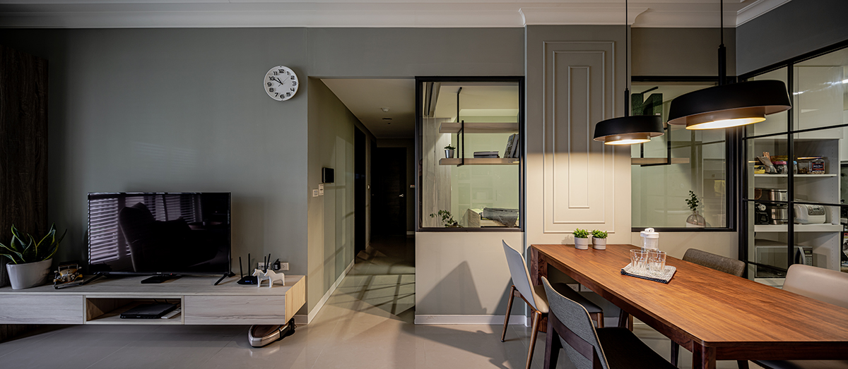 家装设计案例鉴赏——清新感薄荷绿轻美式小宅 -1