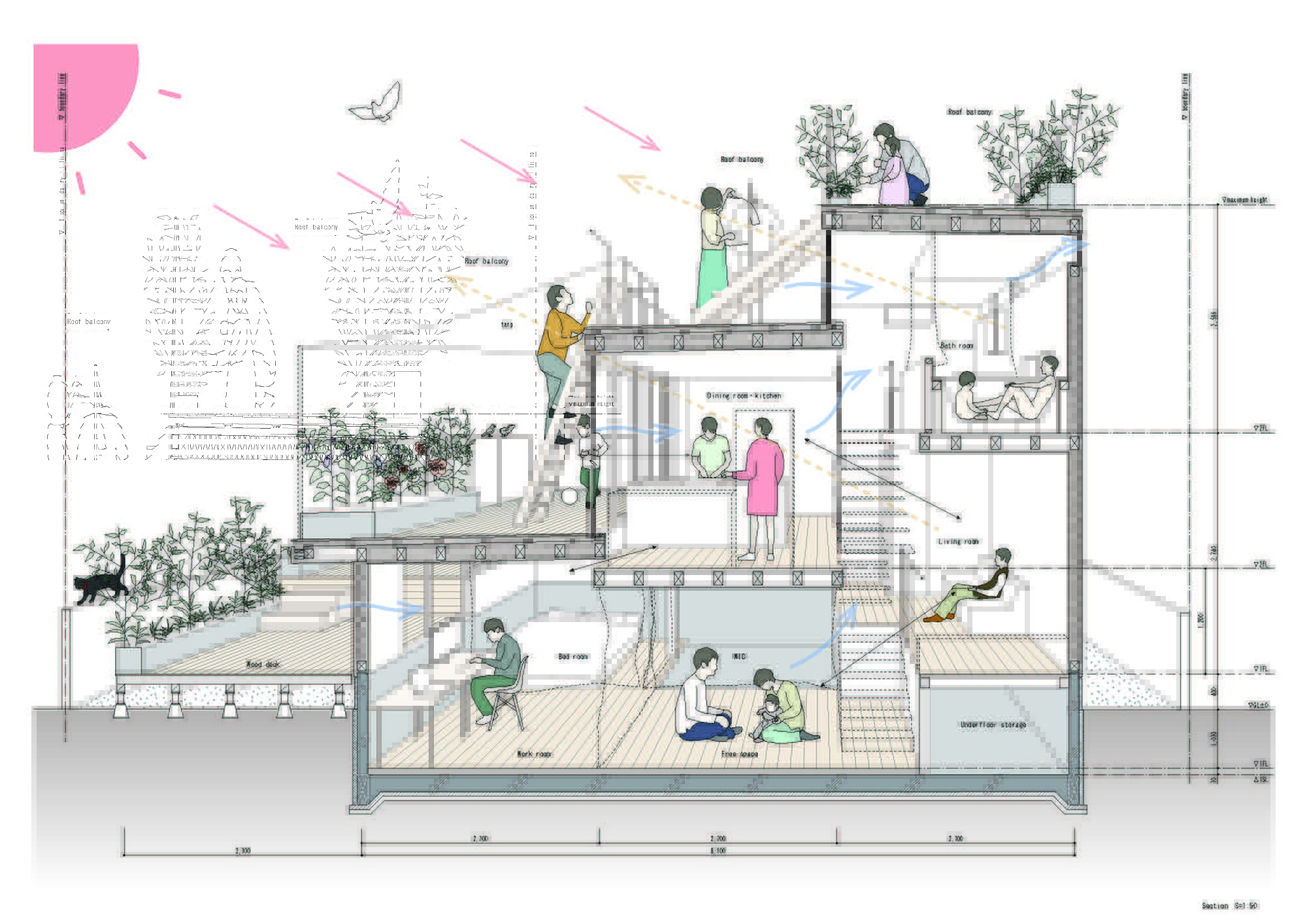 台阶式花园住宅丨日本丨Niji Architects-17