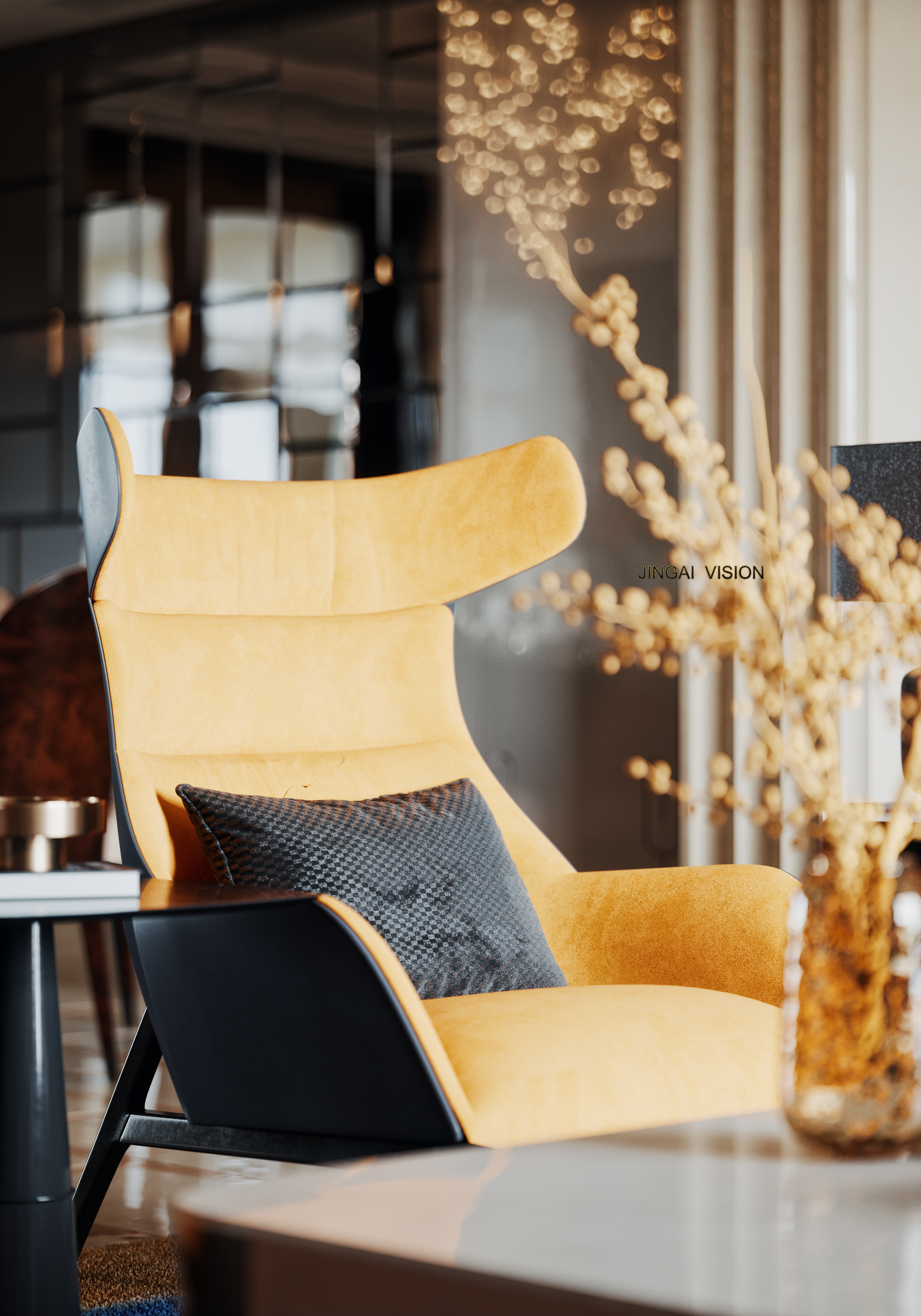 样板间奢华风 | 3DMAX、FS、PS 打造的精美空间-8