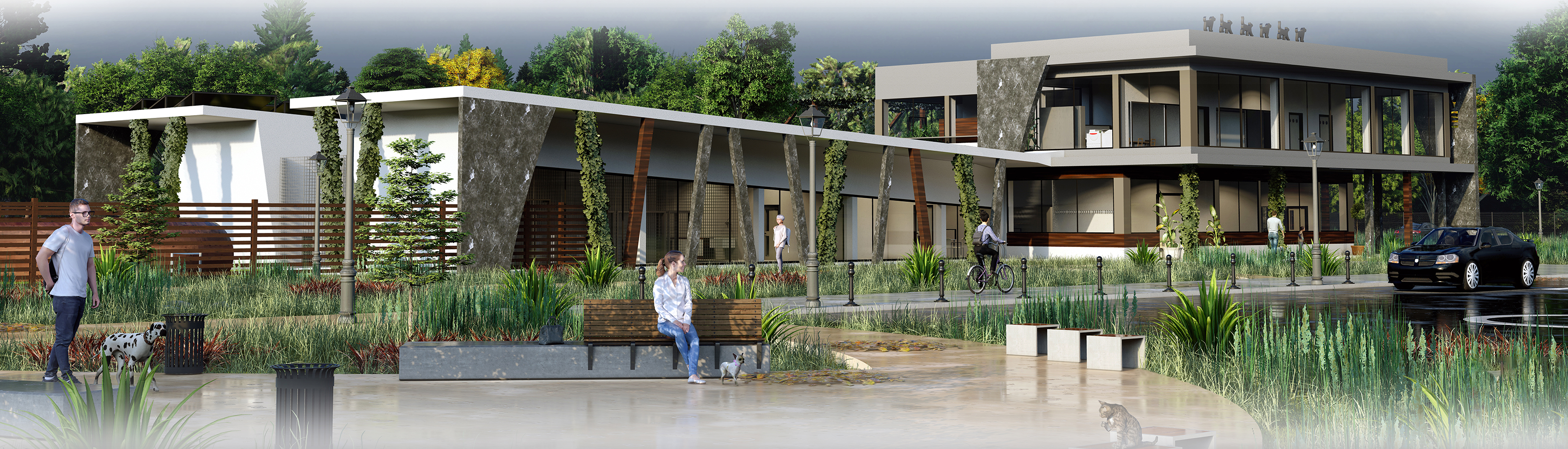 Veterinary clinic with a shelter for dogs and cats-2