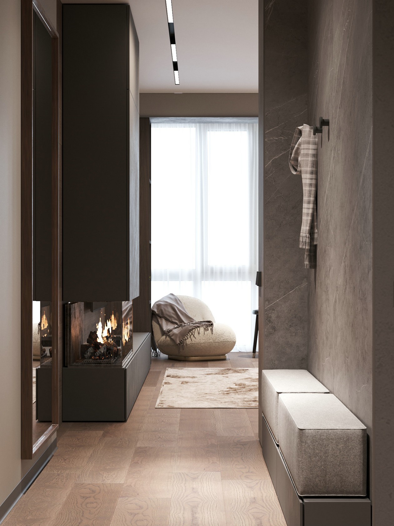 95㎡高级色系空间设计 优雅风韵动人心弦-3