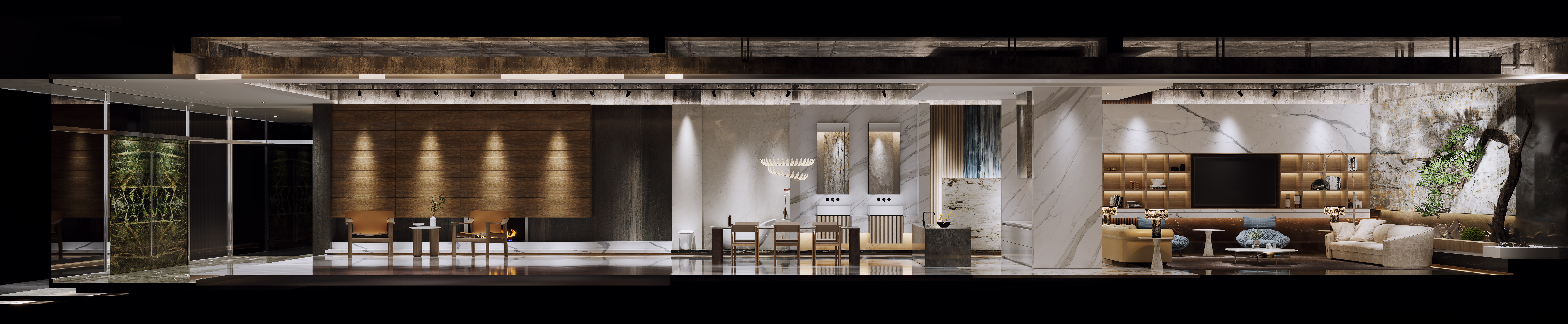 创意融合 | 岩板展厅空间设计案例解析-3