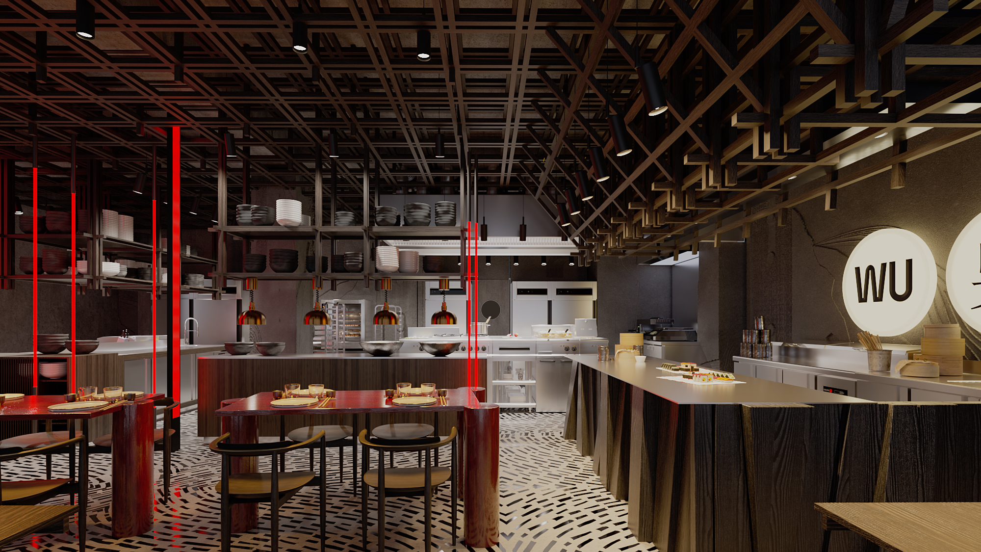 “WU” Pan Asian Restaurant（“WU”泛亚餐厅）丨electric architect-5