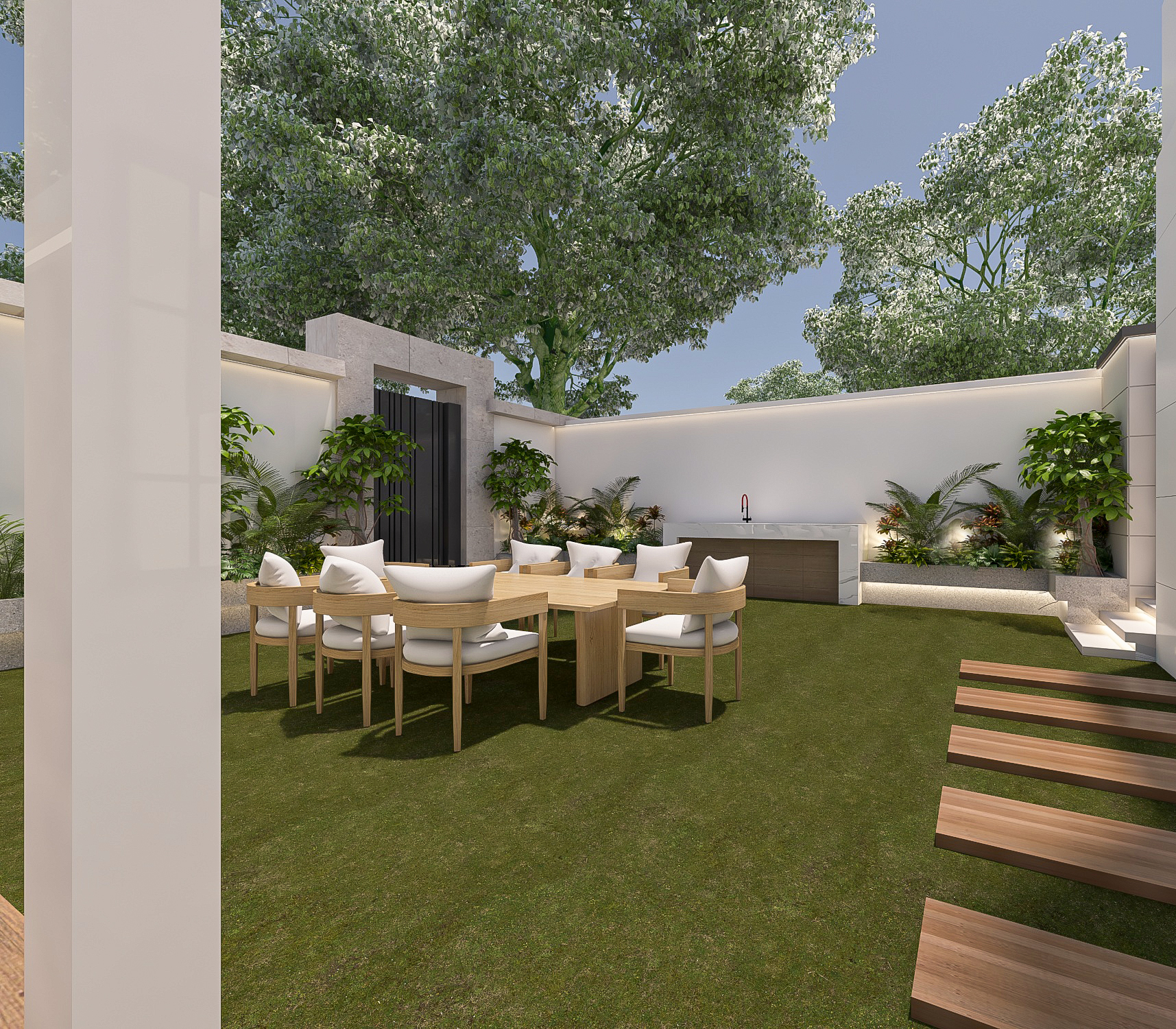 外部立面和后院设计丨沙特阿拉伯利雅得-9