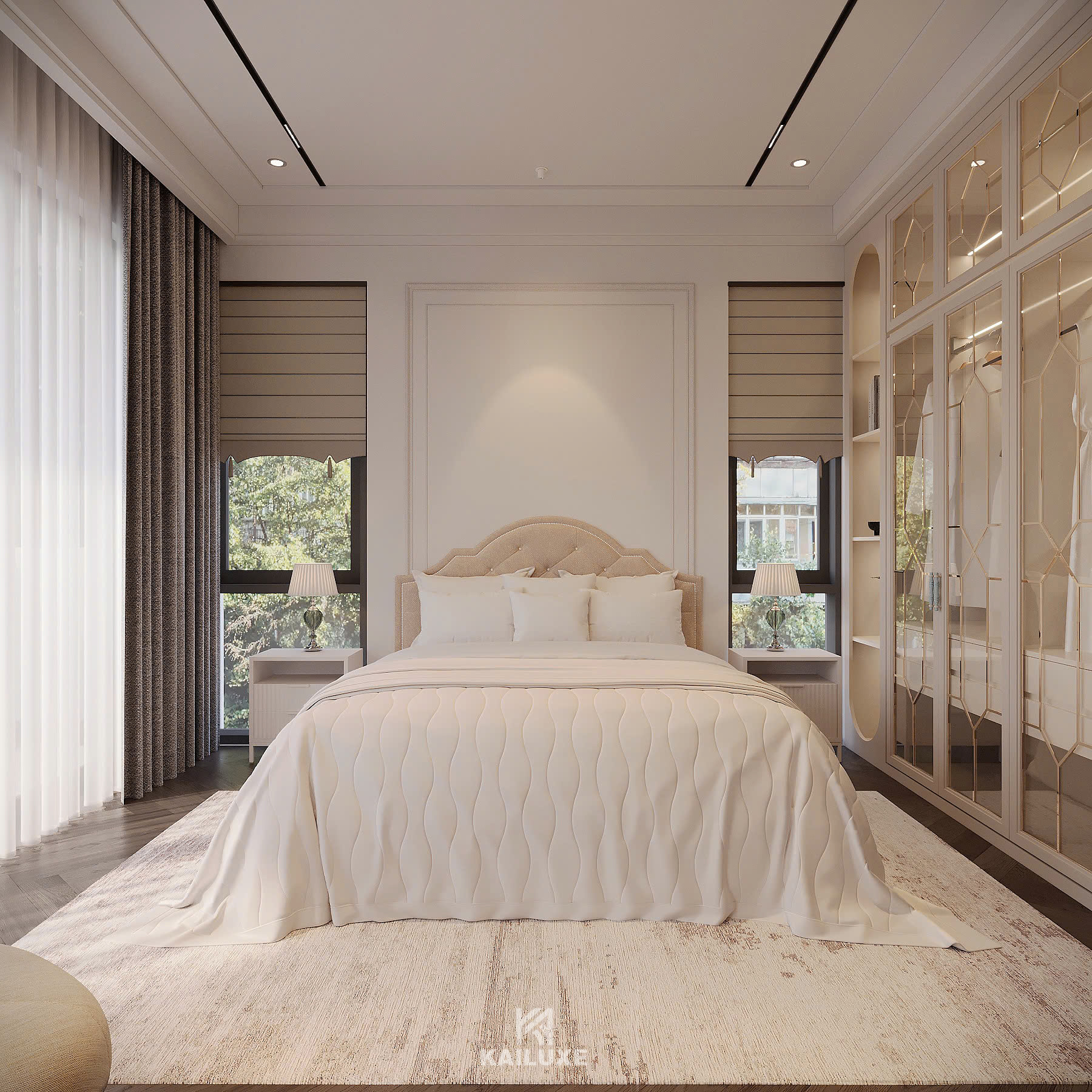 主卧室 I 奢华丨Kailuxe Architects-18