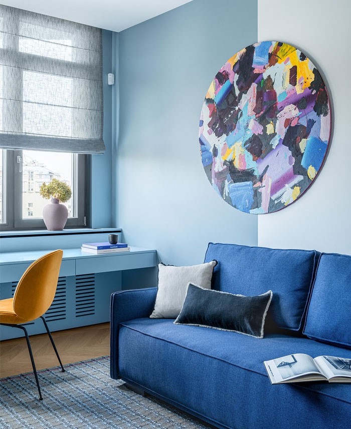 Green L-shaped Kitchen in Kyiv Apartment by Nadya Chabannaya - InteriorZine-9