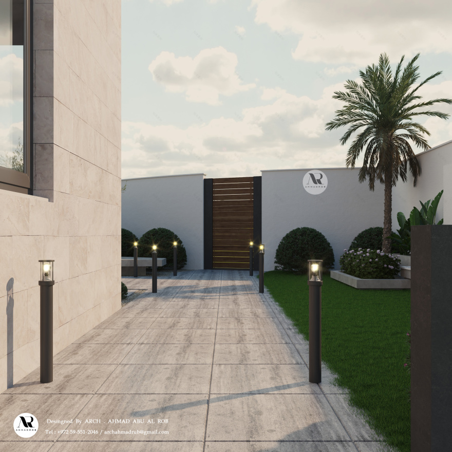 两层房屋户外花园设计-7