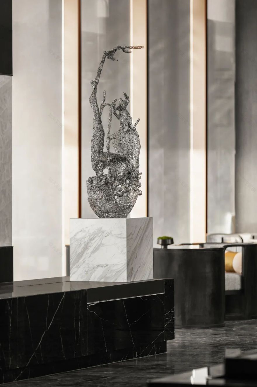 沈阳金地融创峯范展示厅 | 东方美学与现代空间的完美融合-16