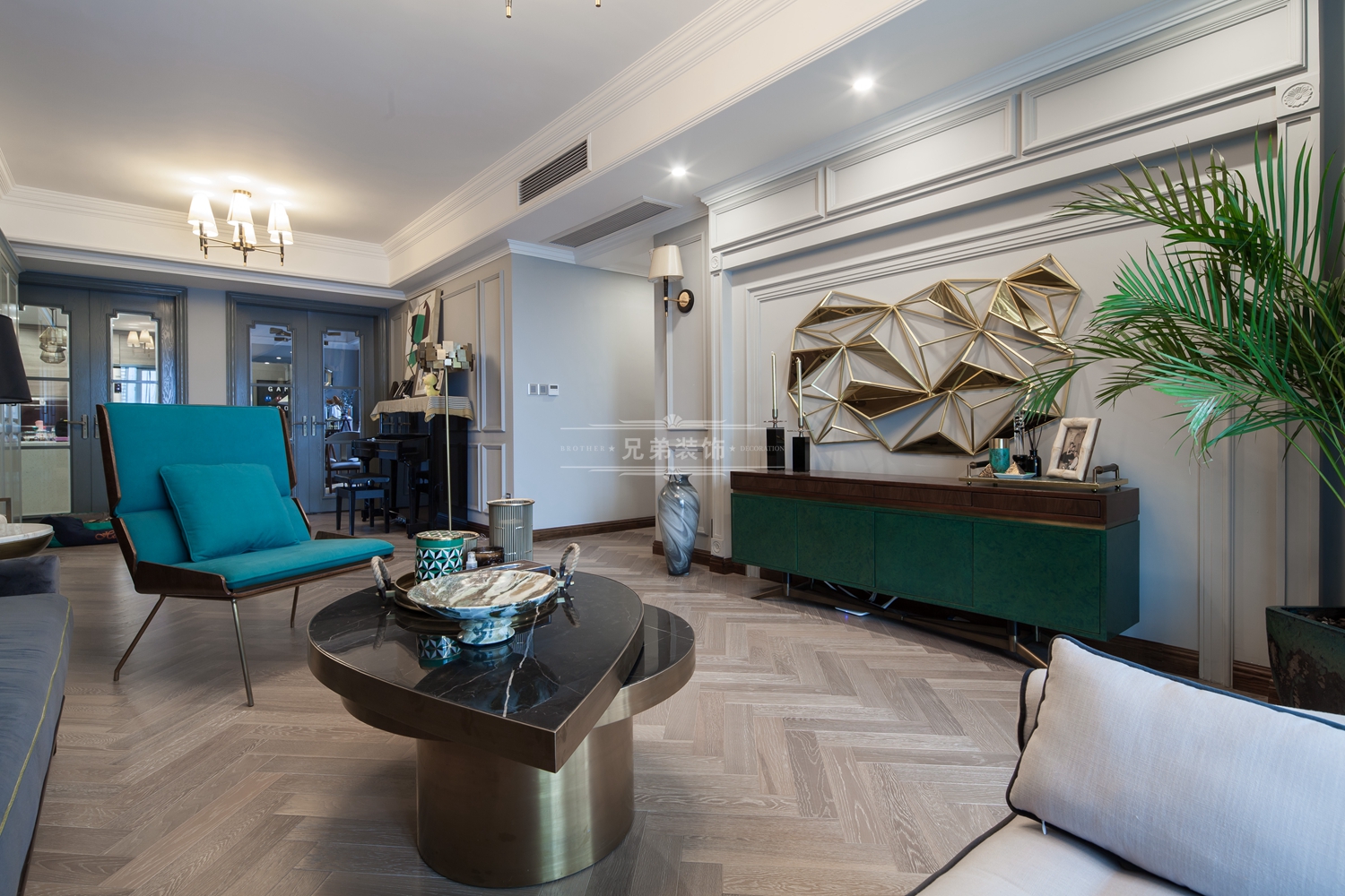 龙湖春森彼岸 150 平现代摩登美式装修设计-9