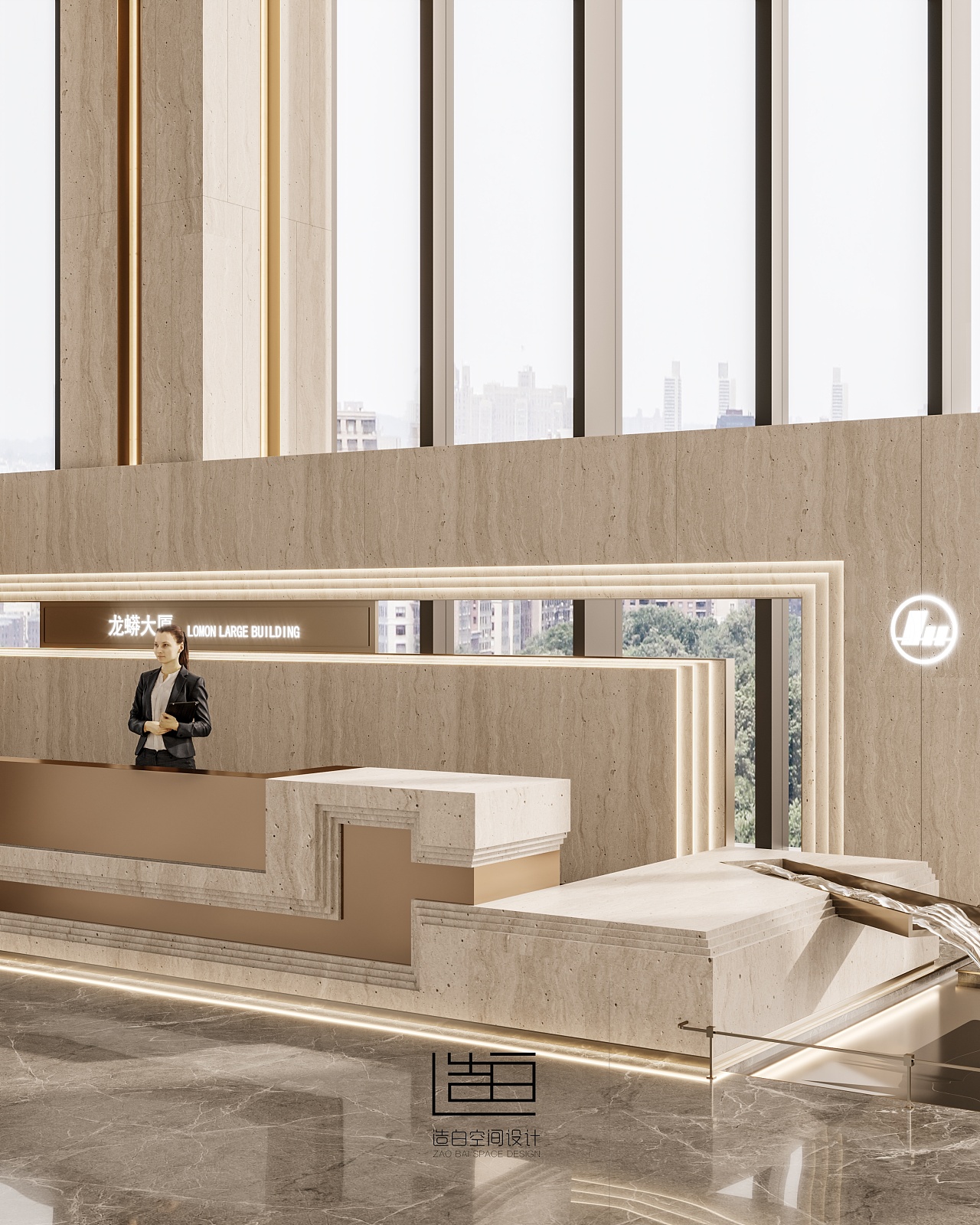 金该表现 | 招商办公设计表现 -18