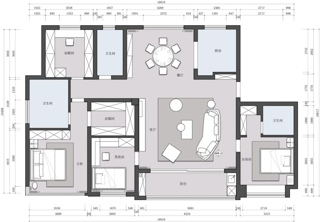 宁波雅戈尔江上 170㎡精装私宅改造丨中国宁波丨光影之间设计-17