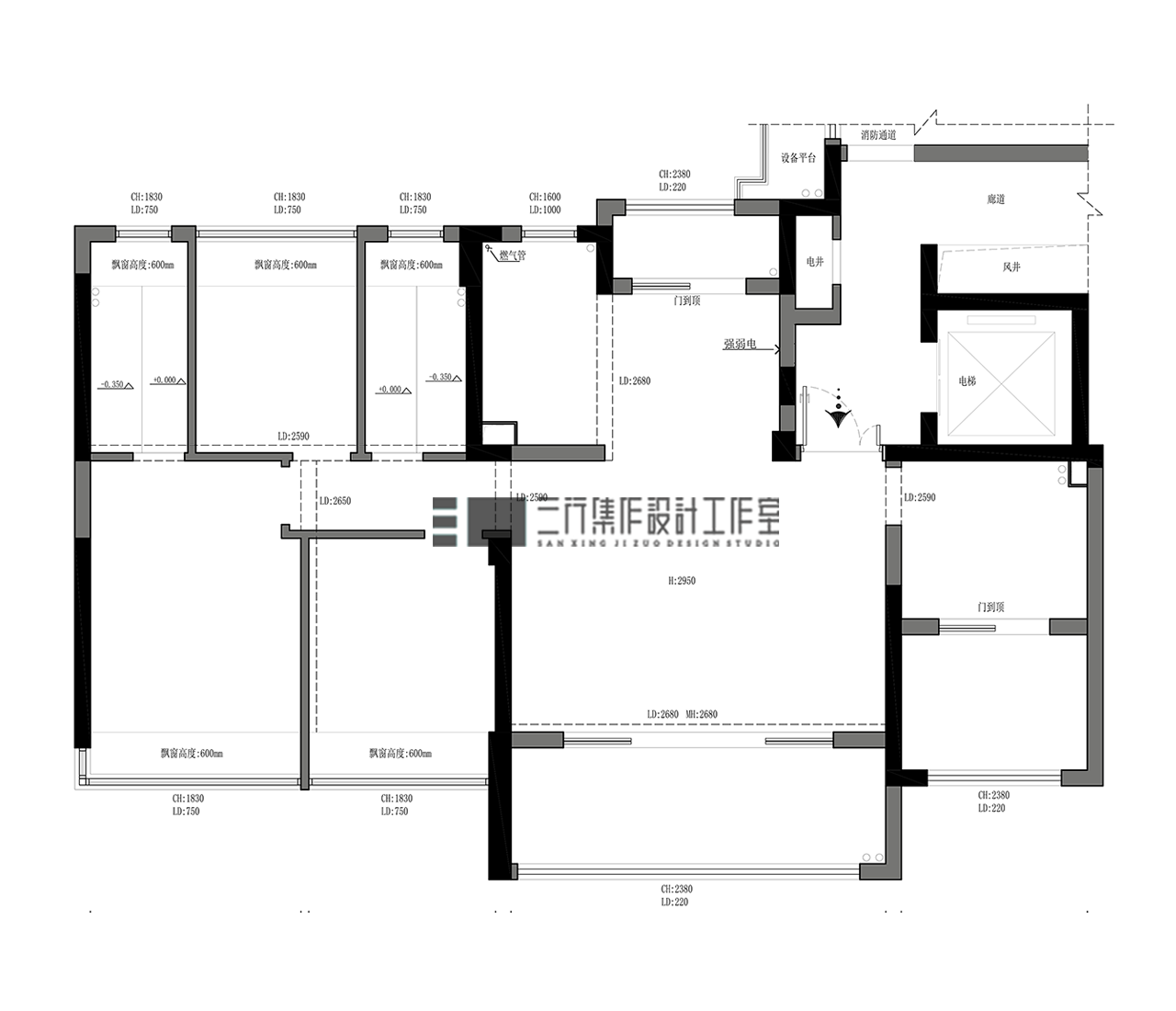新作  143m² • 黑白木质调,极简明净丨三行集作设计工作室-11