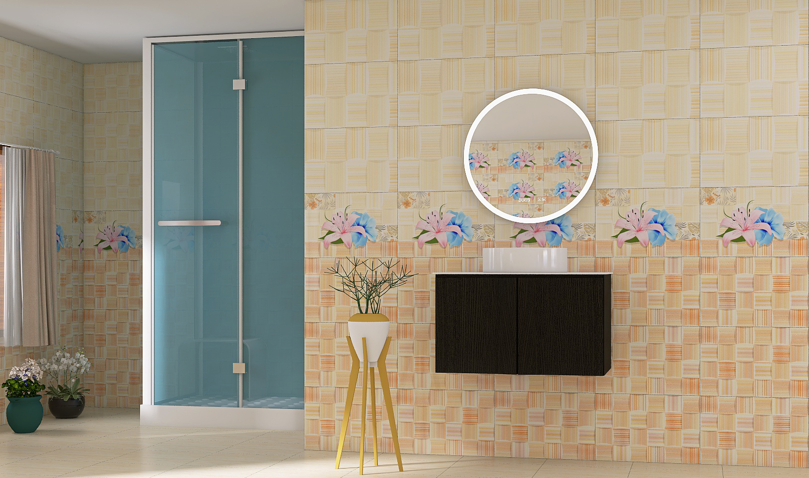 Bathroom and kitchen Interior Design With Decor Tiles-2