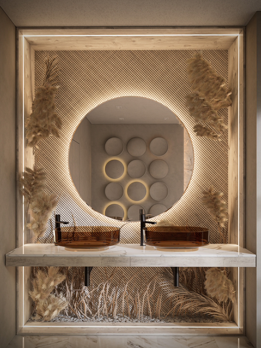 潘帕斯装饰风格启发的浴室-0