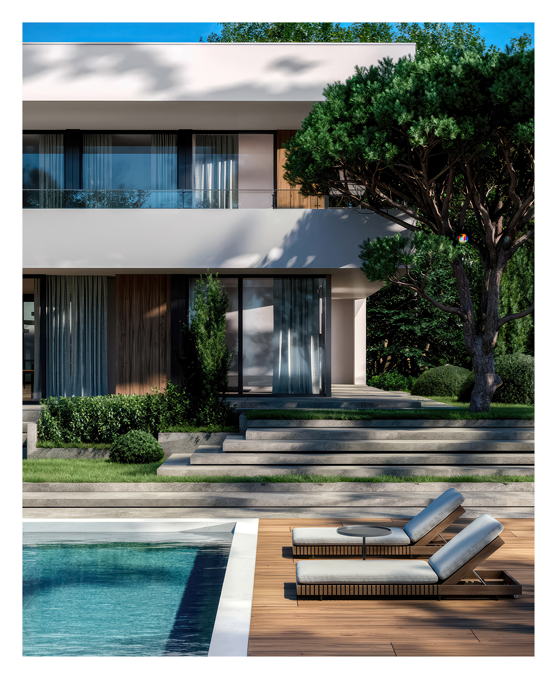 矩形单体别墅外观-6