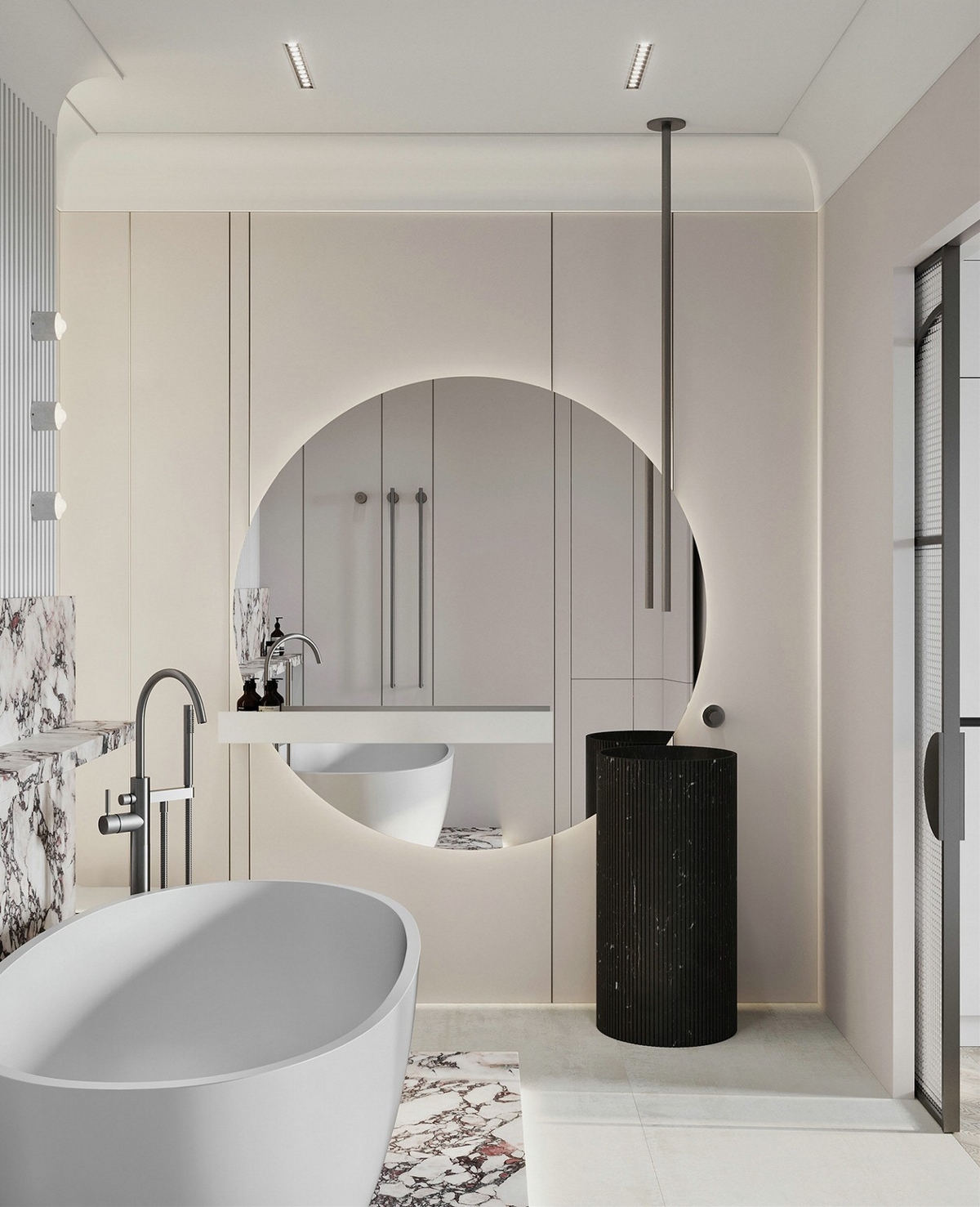 简约白与橙色结合的现代家装-7