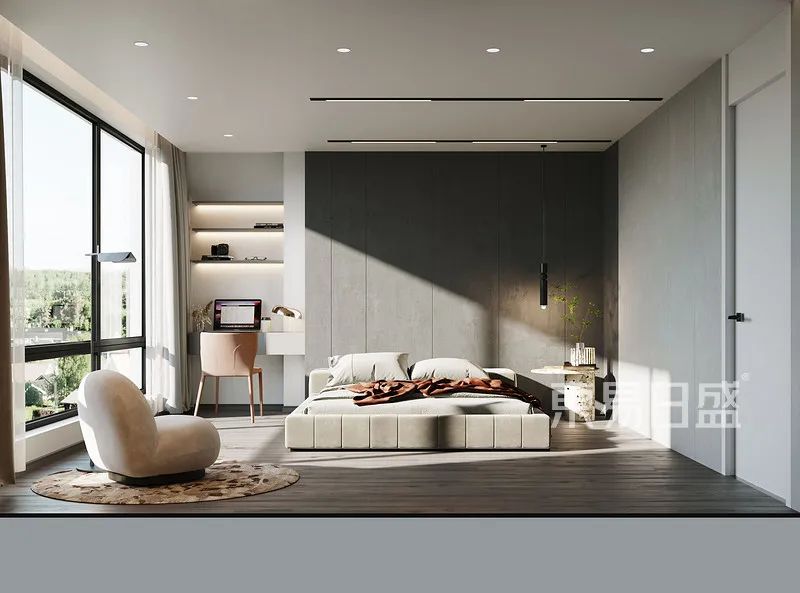 300㎡冷色调复式装修，360度无死角的美！-14