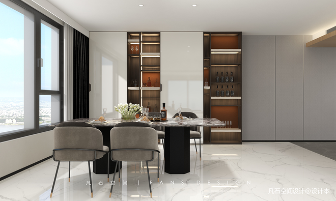 40万元三居253平米装修案例·效果图  凡石新作 · 淑女与猎豹-13