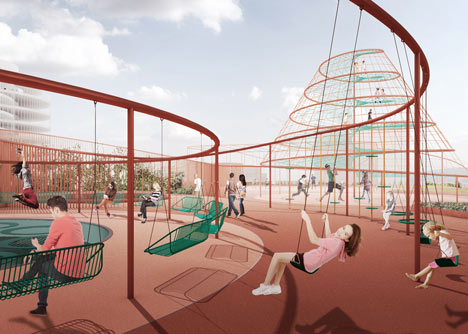 Car park by JAJA Architects features a planted facade and rooftop park-10