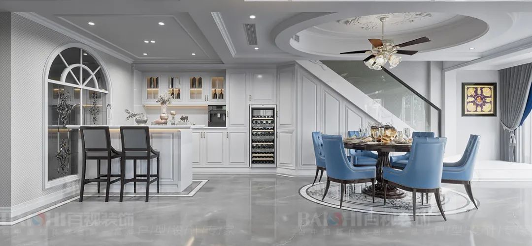 国宾天下 280 平美式轻奢别墅，四层空间多重功能集于一体-35