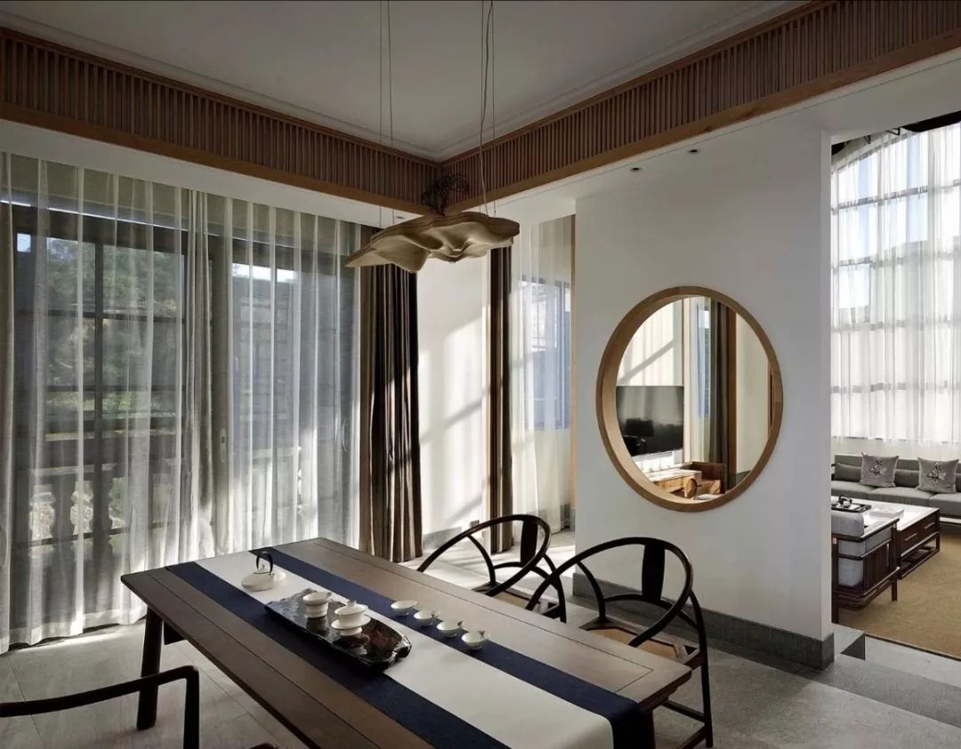 新中式复式空间，黑胡桃木家具打造淳朴意境-42