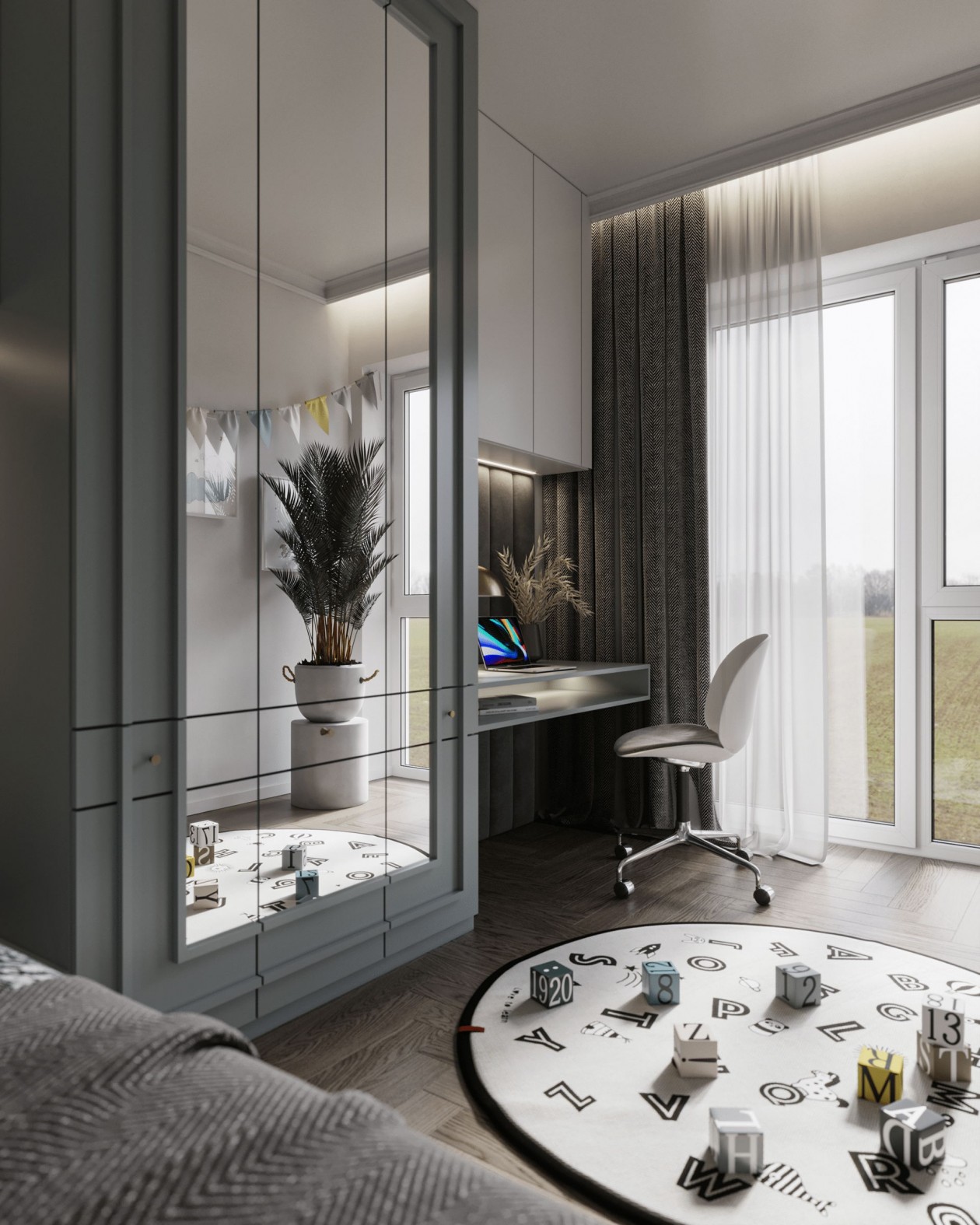 100㎡灰色系公寓设计 简约而时尚-10