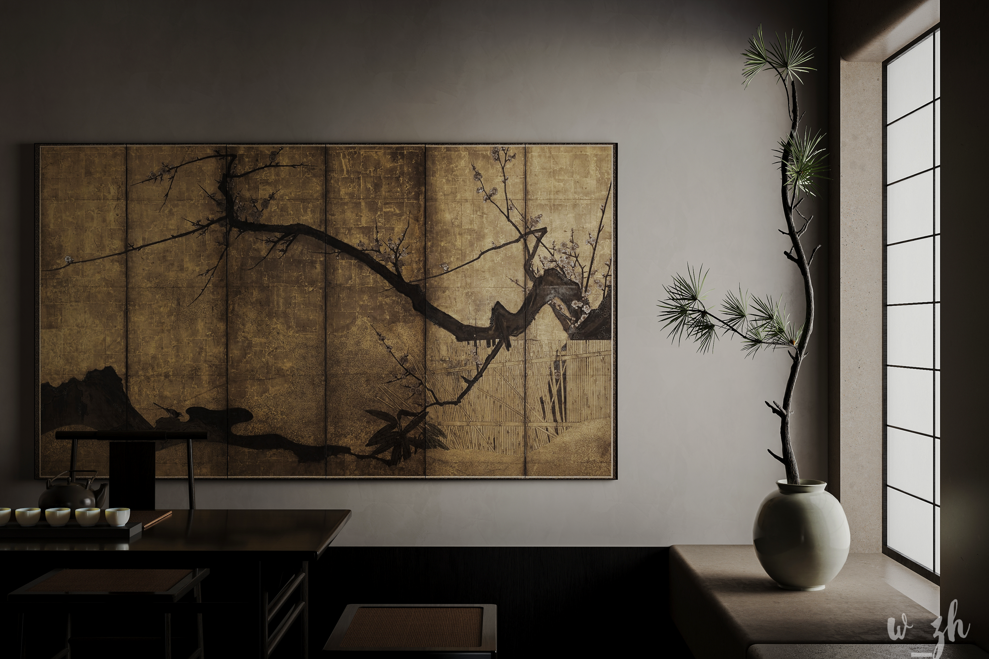 拾一设计-茶馆实景临摹-11