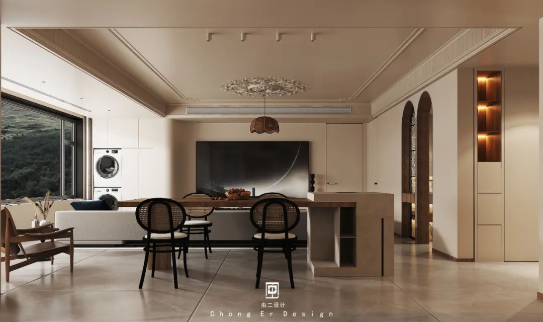 泰山院子中古奶油风设计丨中国泰安丨虫二设计-13