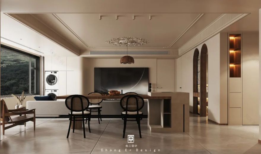 泰山院子中古奶油风设计丨中国泰安丨虫二设计-13