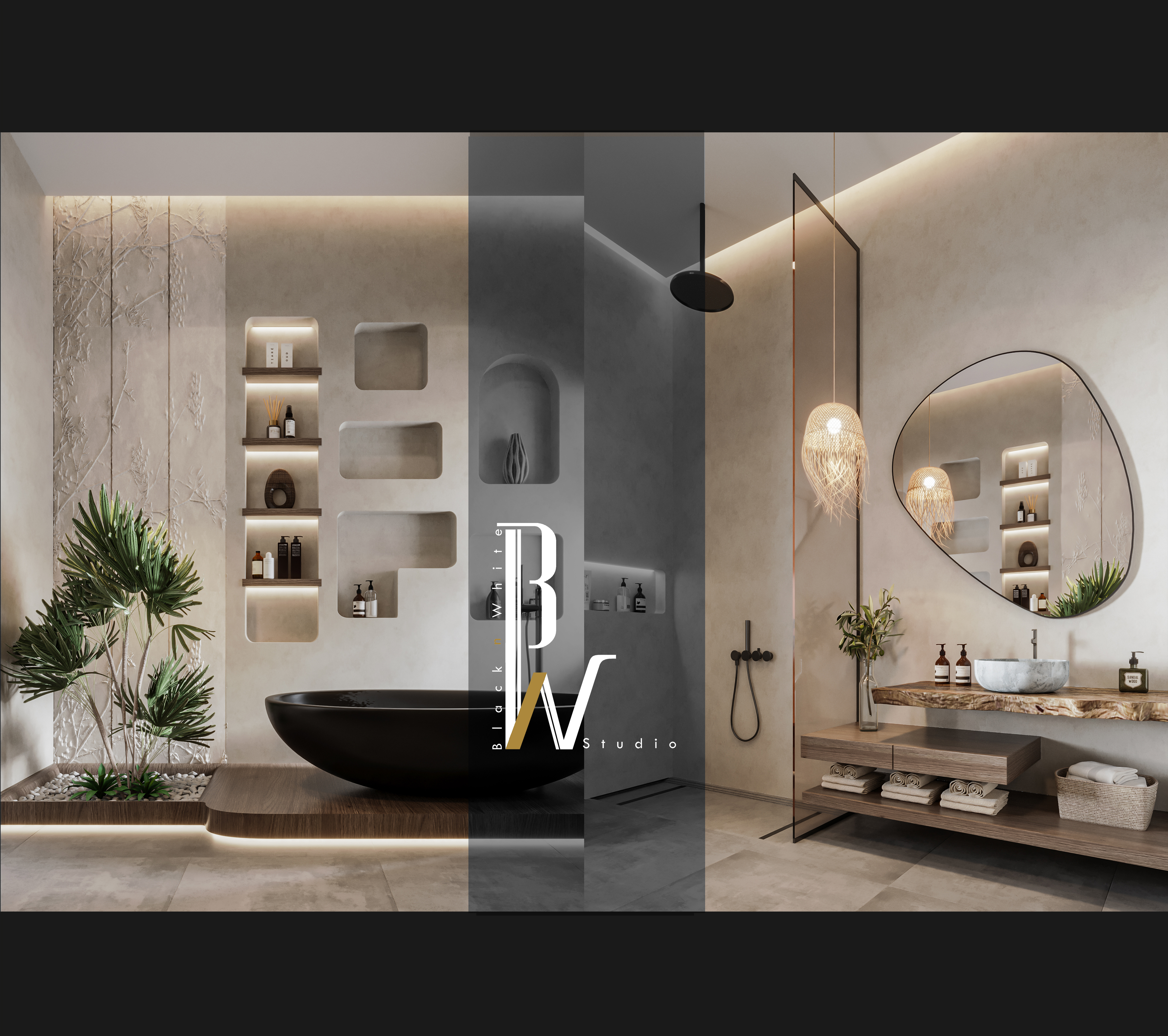 现代浴室丨阿联酋丨Black N White-22