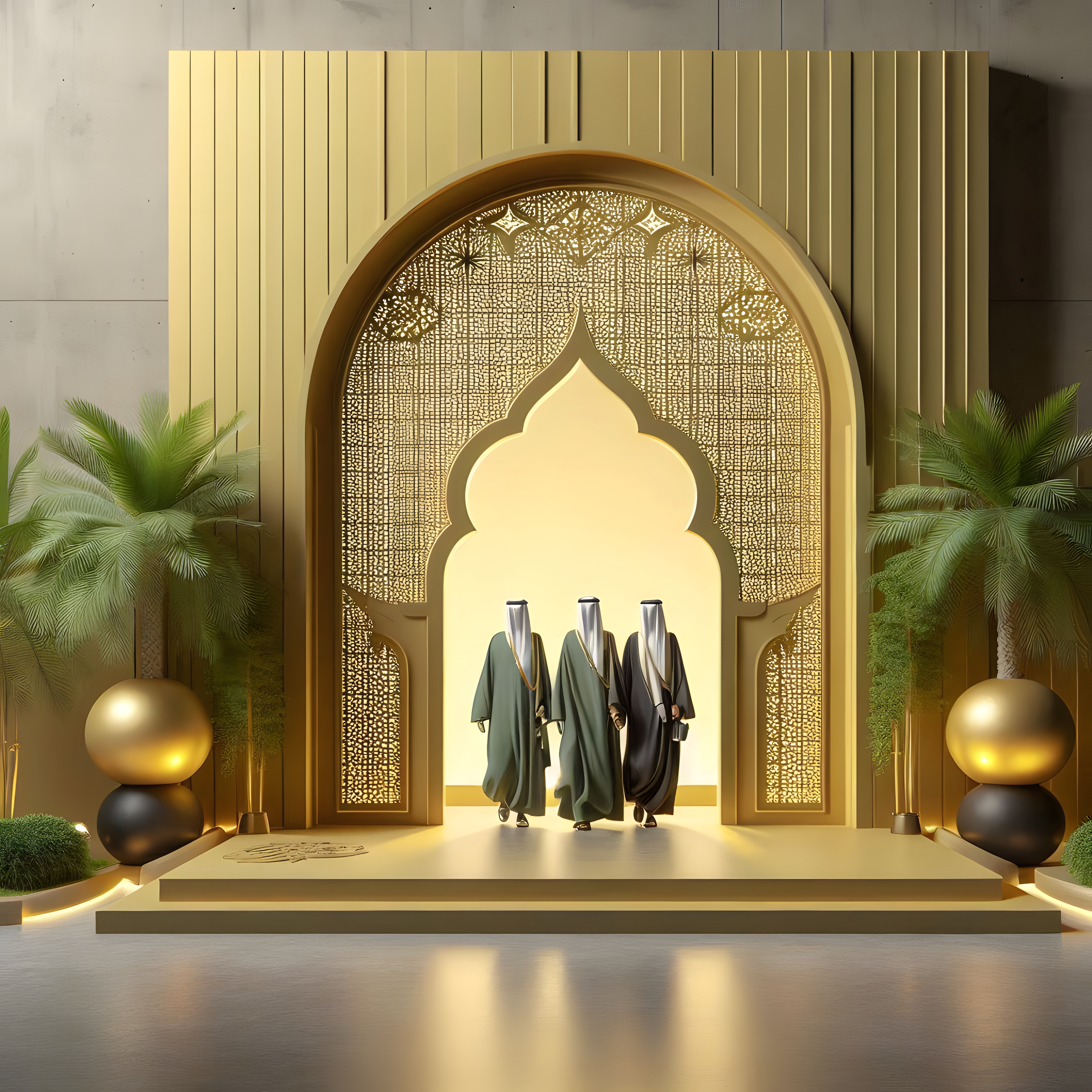The door arch design with Arab cultural characteristics-4