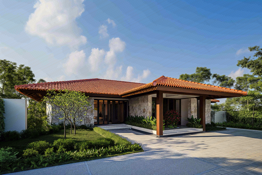 Sloping roof House I Kiến trúc sư Võ Hữu Linh-1