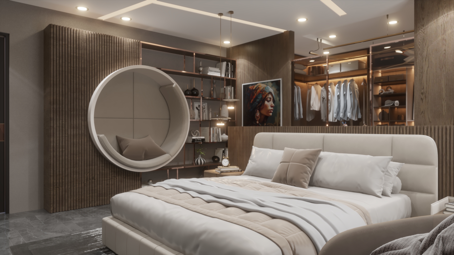 Master Bed Room and Dressing Room Modern-1