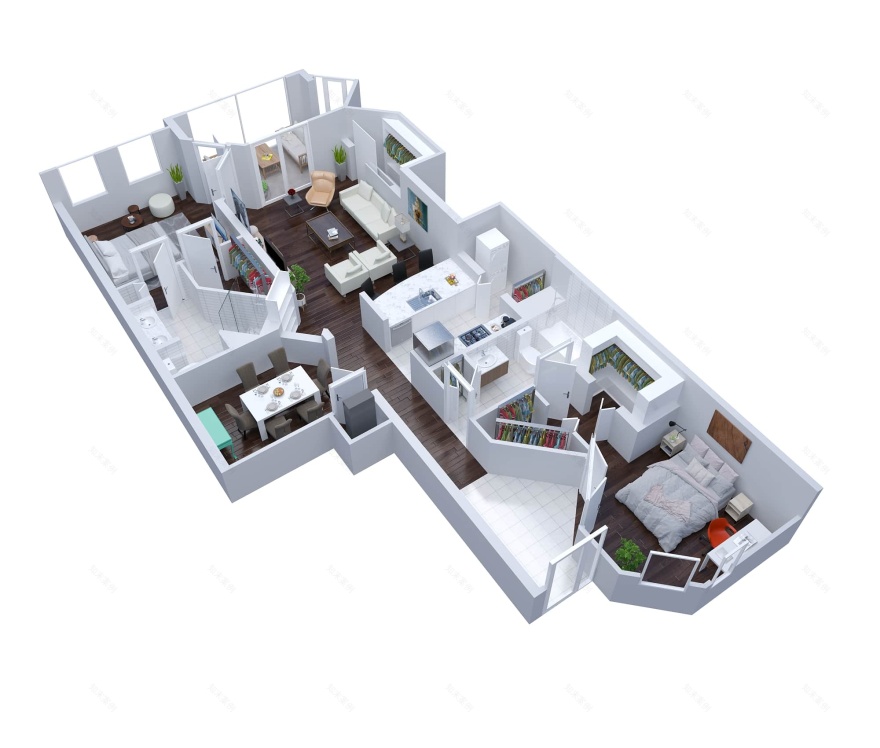 三维楼层平面渲染服务丨The 2D3D Floor Plan Company-18