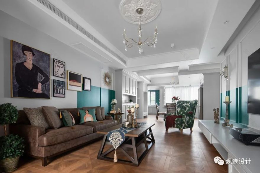 湖南长沙 158㎡复古美式家居,浪漫艺术与生活的交融-44