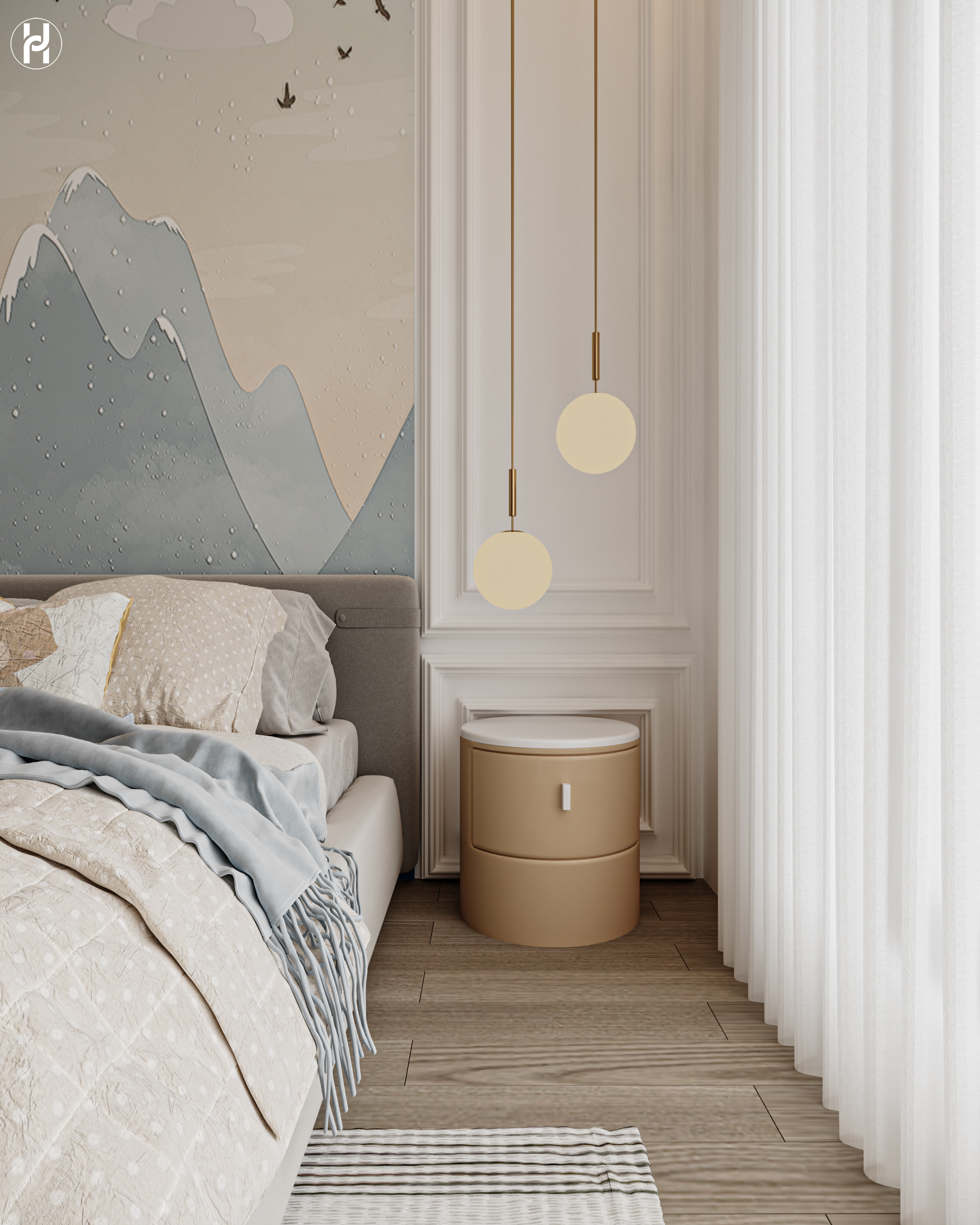 淡蓝色卧室丨埃及丨Noha Ayad-7